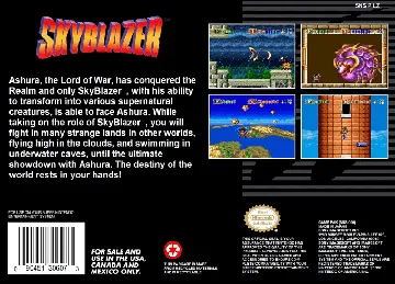 Skyblazer (USA) (Beta 1) box cover back